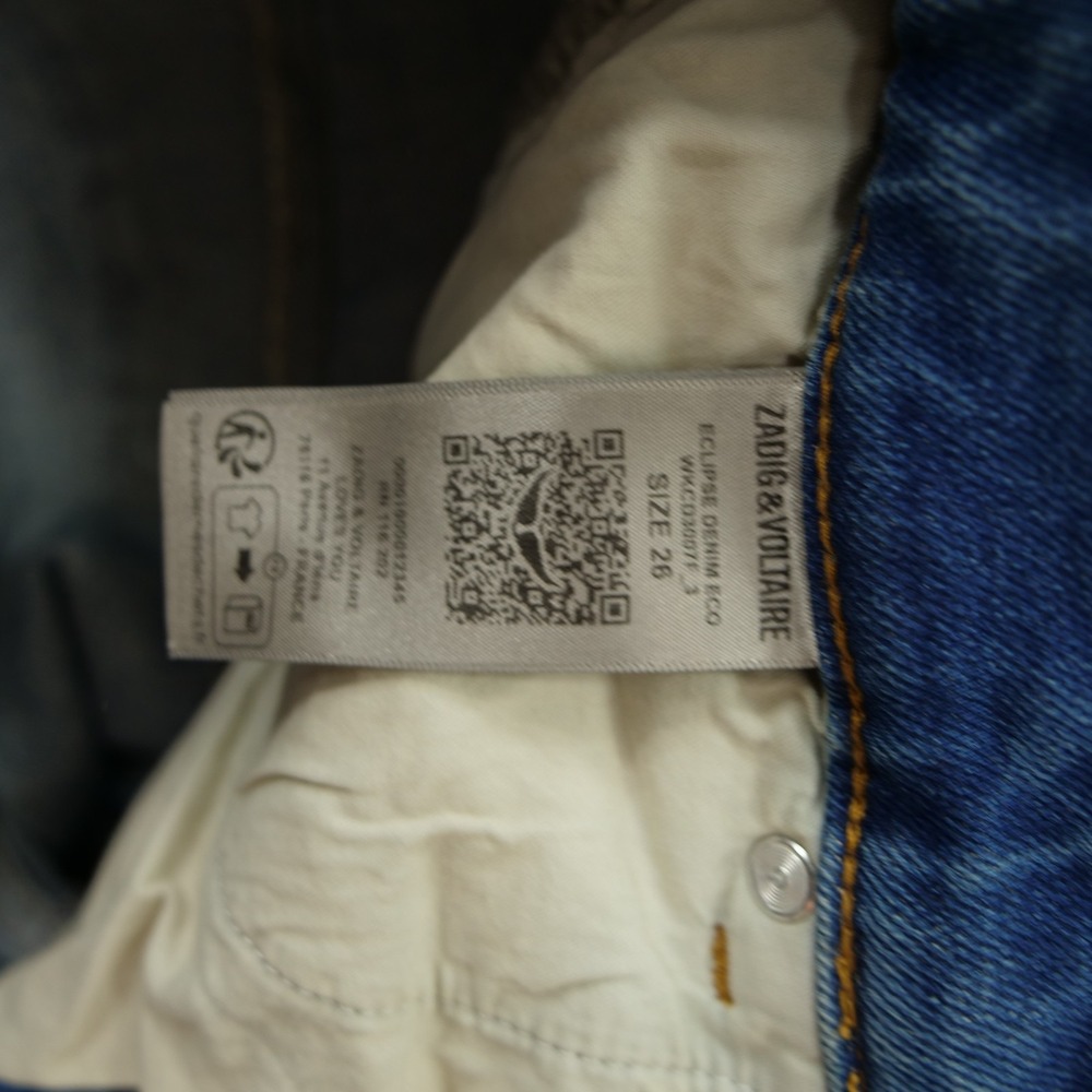 Zadig & Voltaire Jeans Womens 26 Blue Eclipse Slim Straight Mid Rise Denim - Picture 7 of 12